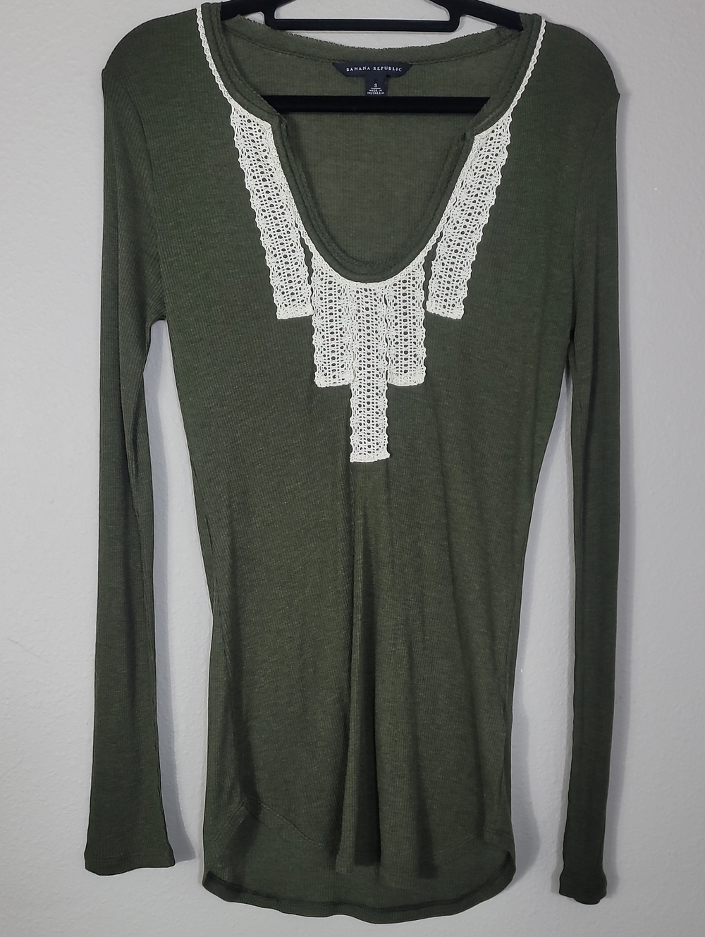 Vintage Banana Republic Ribbed Long Sleeve Shirt Size Small Granola